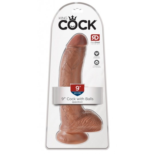 Dildo ar sēkliniekiem 23cm miesas krāsa - King cock