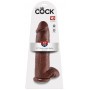 Коричневый фаллоимитатор-гигант 12" cock with balls - 30,5 см.