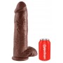 Коричневый фаллоимитатор-гигант 12" cock with balls - 30,5 см.