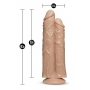 Телесный сдвоенный фаллоимитатор double trouble double shaft dildo - 24 см.