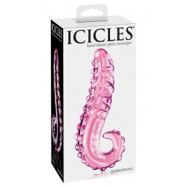 Stikla Dildo rozā - Icicles no. 24