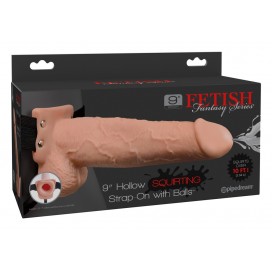 Strap-on dildo ar tukšu vidu un ejekulāciju 21cm - Fetish Fantasy