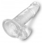 Dildo munanditega 20,5 cm läbipaistev - King Cock