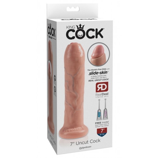 Reālistisks dildo ar kustīgu priekšādu 18cm - KING COCK