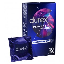 Плотные презервативы с дополнительным лубрикантом 10 шт - Durex Perfect Glide