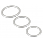 Набор эрекционных колец под металл Metallic Silicone Cock Ring Set, серебристый