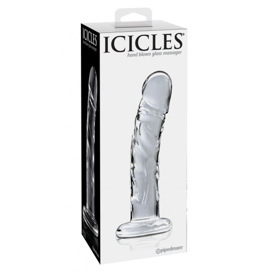 Stikla dildo caurspīdīgs - Icicles no. 62