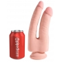 Телесный фаллоимитатор на присоске 9.5" triple density double penetrator - 24,1 см.