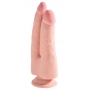 Телесный фаллоимитатор на присоске 9.5" triple density double penetrator - 24,1 см.