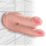 Телесный фаллоимитатор на присоске 9.5" triple density double penetrator - 24,1 см.