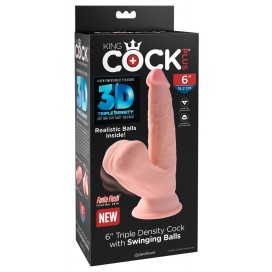 Dildo 3D Cock Swinging Balls 6"