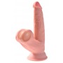 Reālistisks dildo ar sēkliniekiem un piesūcekni 19cm - KING COCK PLUS