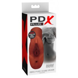 Мастурбатор вагина и анус Pipedream PDX Plus Perfect Pussy Double Stroker, коричневый