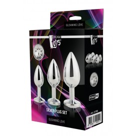 Gleaming love silver plug set