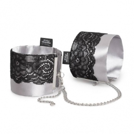 Satīna rokudzelži ar mežģīnēm - Fifty shades of grey