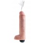 Dildo ar sēkliniekiem un spermas rezervuāru 25cm brūns - king cock