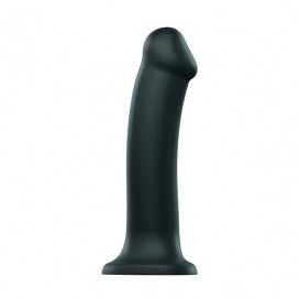 Dildo ar sirds formas piesūcekni 17cm melns S - Strap-on-me