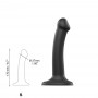 Strap-on-me - semi-realistic dual density bendable dildo black s