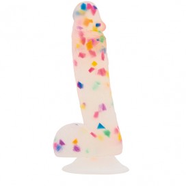 Premium silikoonist dildo 19cm konfetti - ADDICTION Party Marty