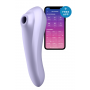 Vibrators ar gaisa pulsatoru un aplikāciju violets - Satisfyer Dual Pleasure