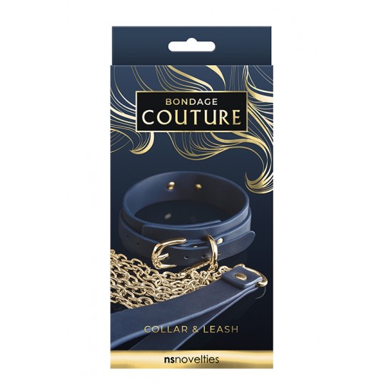 Kaelarihm ja jalutusrihm sinine bondage couture ns novelties