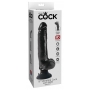 VIBRĒJOŠS DILDO AR PIESŪCEKNI 23 cm - KING COCK