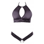 Avatud võrkkangast pesukomplekt l/xl must cottelli lingerie