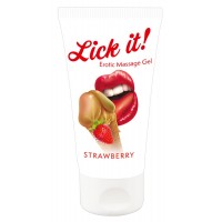 Skūpstāms masāžas gels ar zemeņu garšu 50 ml - Lick it!