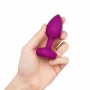 Вибропробка с розовым стразом на пульте ДУ Vibrating Jewel Plug, фуксия - S/M