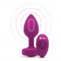 Вибропробка с розовым стразом на пульте ДУ Vibrating Jewel Plug, фуксия - S/M