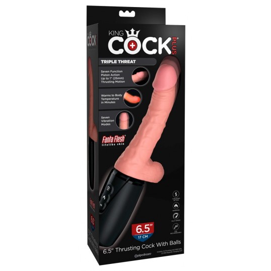 Хай-тек вибратор с функцией толкания 6.5 thrusting cock with balls