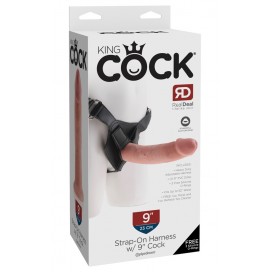 Keha värvi strap-on dildo pükstega 21 cm - King Cock