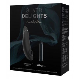 Kliitori õhustimulaatori komplekt koos kliitori vibraatoriga must Womanizer Premium WeVibe Tango