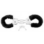 Меховые чёрные наручники beginner's furry cuffs