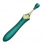 Vibrator with 3 attachments - Zalo - bess turquoise green