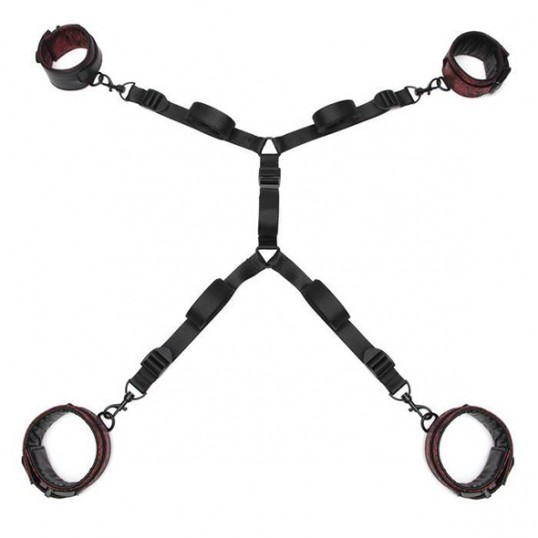 Bed restraint set with bondage cross & 4 restraint - Fifty shades of grey