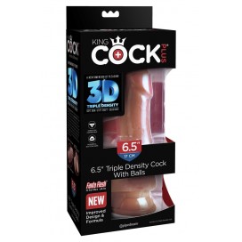 Kolmekordse tihedusega dildo 20cm pruun - KING COCK