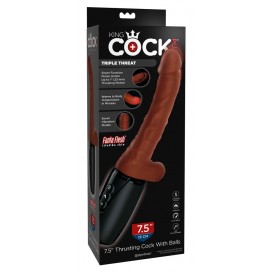 Dildo ar sasilšanas un grūdienu funkciju 30cm - KING COCK Plus