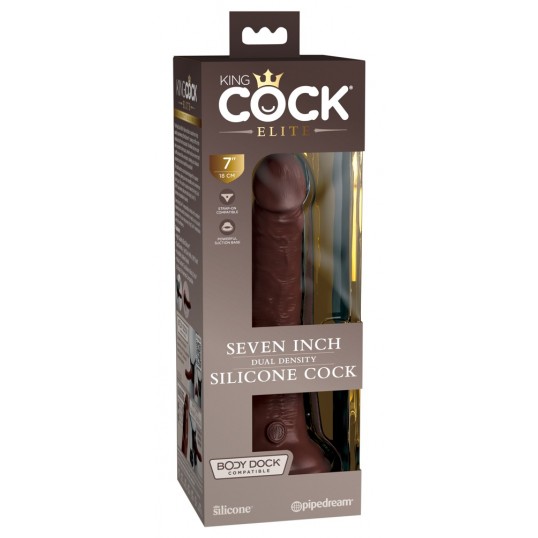 Topelt tihedusega dildo 21cm ihuvärvi - KING COCK Elite