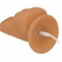 Naked addiction - rotating & vibrating dong with remote caramel 20 cm