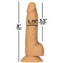 Naked addiction - rotating & vibrating dong with remote caramel 20 cm