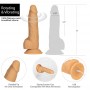 Naked addiction - rotating & vibrating dong with remote caramel 20 cm