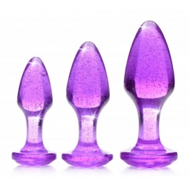 Shimmering Gem Anal Plug Set - Purple