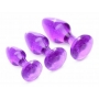 Shimmering Gem Anal Plug Set - Purple