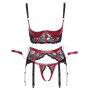 Shelf bra set black/red s