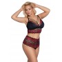 Bra and briefs black/red 3xl