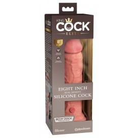 Dubultā blīvuma dildo 22cm miesas krāsa - KING COCK Elite