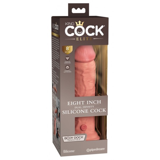 Topelt tihedusega dildo 22cm ihuvärvi - KING COCK Elite