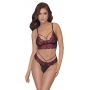 Mežģīņu apakšveļas komplekts s sarkans/melns cottelli lingerie