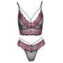 Mežģīņu apakšveļas komplekts s sarkans/melns cottelli lingerie